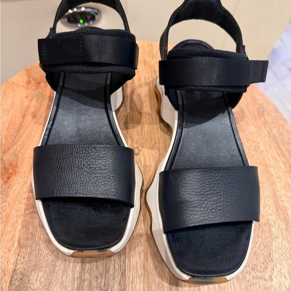 Sorel Black and Tan Women's Sandals - Picture 2 of 5